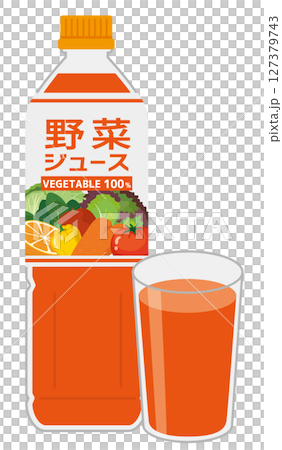 軟性飲料_蔬菜汁(塑膠瓶和玻璃杯) 軟性飲料_蔬菜汁(塑膠瓶和玻璃杯) 127379743