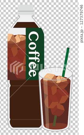 Soft drinks_Iced coffee (PET bottle and glass) 127379746