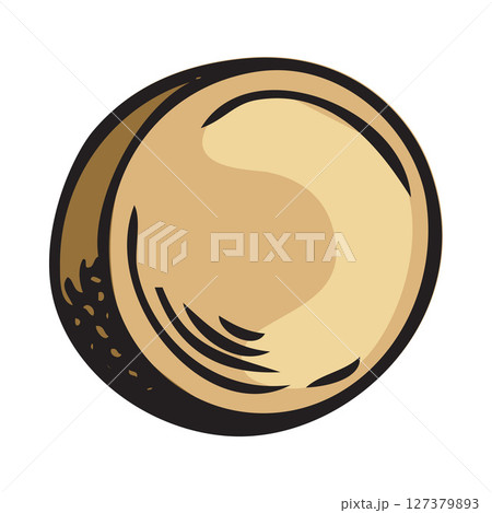 Maca root extract pill vector sketch, hand drawn superfood ingredient, medicinal supplement tablet, organic product 127379893