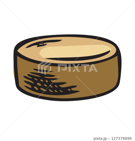 Maca root extract pill vector sketch, hand drawn superfood ingredient, organic medicinal supplement tablet product 127379899