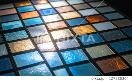 microscope slides arranged like a mosaic. Background concept. Generated Image 127380304