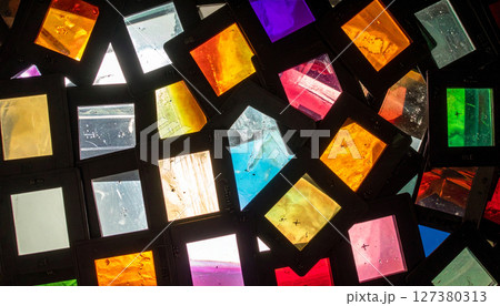 microscope slides arranged like a mosaic. Background concept. Generated Image 127380313