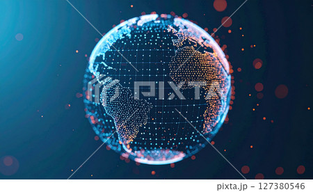 anotechnology particles forming a rotating globe. Generated Image 127380546