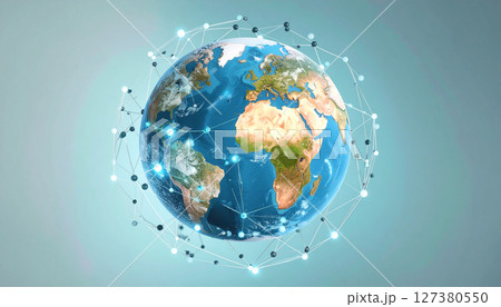 anotechnology particles forming a rotating globe. Generated Image 127380550