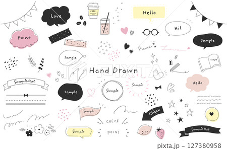 手書きの吹き出しセット 127380958