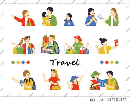 旅行を楽しむ人達 旅行を楽しむ人達 127381375