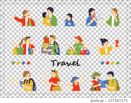 旅行を楽しむ人達 旅行を楽しむ人達 127381375