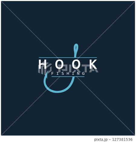 fishing hook logo design, fishing bait, fishing shop, tournament, angler, fishing community 127381536