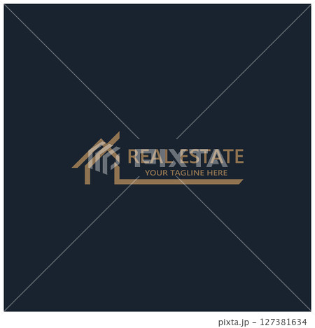 simple real estate logo design,building,skyscraper,property business,apartment,architecture vector 127381634