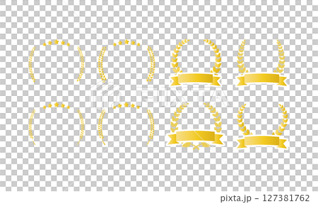 Set of gold laurel marks 127381762