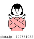 バツのポーズをする女性 127381982