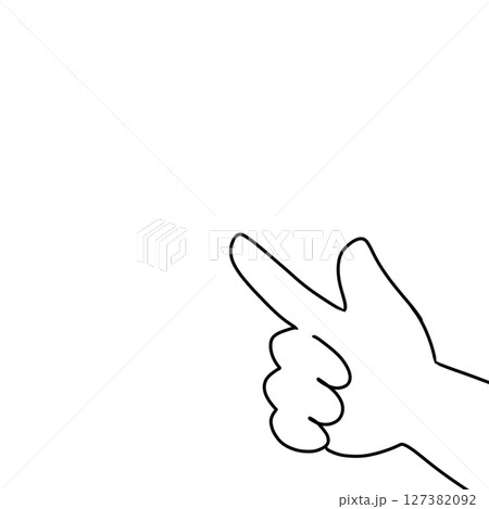 シンプル　指鉄砲　銃　ポーズ　 127382092