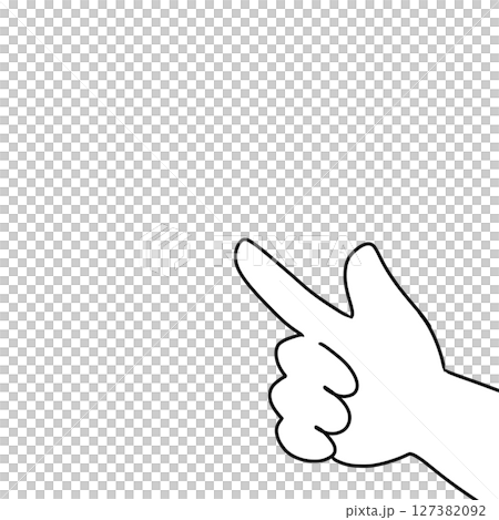 シンプル　指鉄砲　銃　ポーズ　 127382092