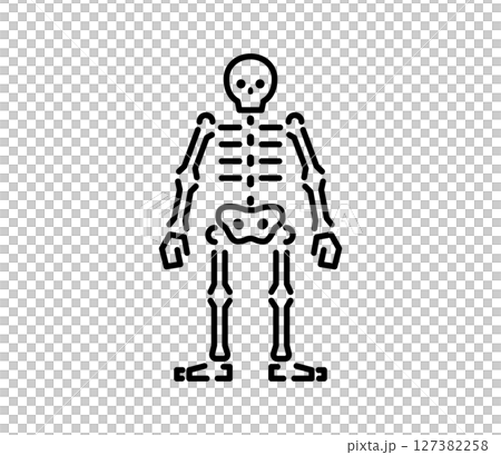 シンプルなガイコツのアイコンイラスト　ベクター 127382258