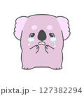 泣いている紫色のコアラのキャラクター 127382294