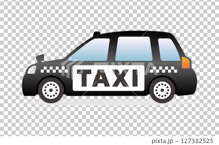シンプルで使いやすいタクシーイラスト シンプルで使いやすいタクシーイラスト 127382525