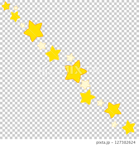シンプル　星　スター　黄色　 127382624