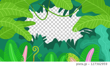 ジャングルのイラストのフレーム背景 127382959