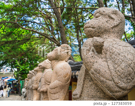 釜山 海東龍宮寺 入場口に据えられた十二支石像 釜山 海東龍宮寺 入場口に据えられた十二支石像 127383059