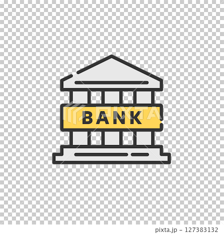 シンプルな銀行のベクター線画アイコン（金融・ビジネス） 127383132