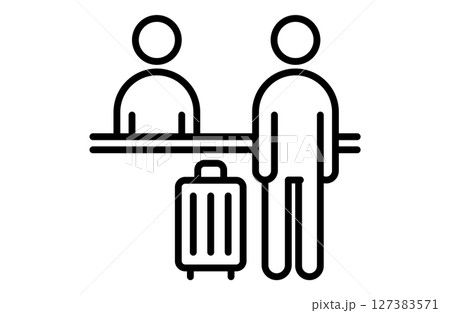 ホテルの受付のシンプルアイコンベクターイラスト カウンター チェックイン ホテルの受付のシンプルアイコンベクターイラスト カウンター チェックイン 127383571