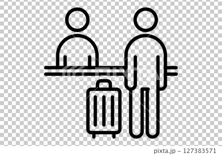 ホテルの受付のシンプルアイコンベクターイラスト カウンター チェックイン ホテルの受付のシンプルアイコンベクターイラスト カウンター チェックイン 127383571