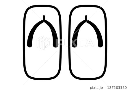 下駄のシンプルアイコンベクターイラスト 127383580
