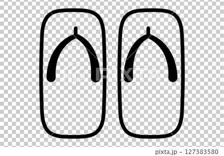 下駄のシンプルアイコンベクターイラスト 127383580