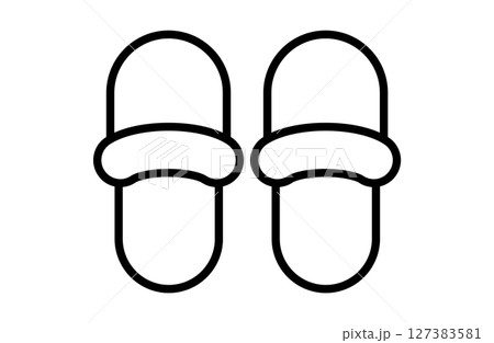 スリッパのシンプルアイコンベクターイラスト スリッパのシンプルアイコンベクターイラスト 127383581