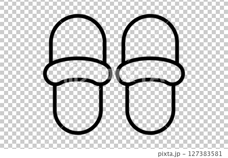 スリッパのシンプルアイコンベクターイラスト スリッパのシンプルアイコンベクターイラスト 127383581