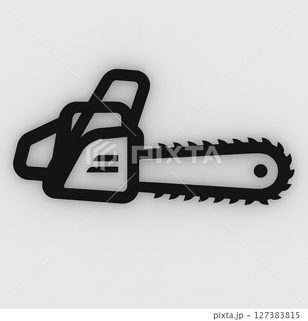 シンプルなチェーンソーのロゴ素材 シンプルなチェーンソーのロゴ素材 127383815