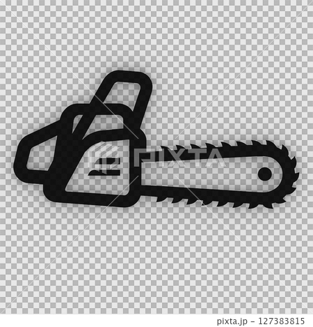 シンプルなチェーンソーのロゴ素材 シンプルなチェーンソーのロゴ素材 127383815