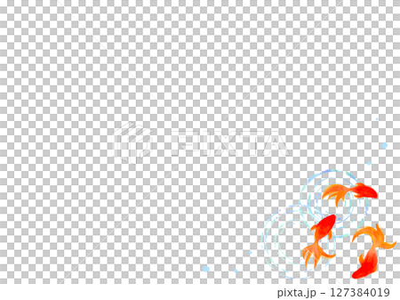 金魚夏季水彩日式插畫 127384019