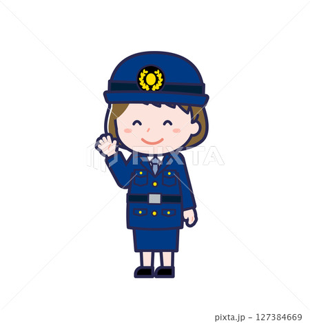 警察官／ななめ／女性 10 127384669