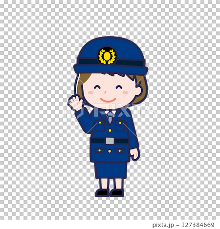 警察官／ななめ／女性 10 127384669
