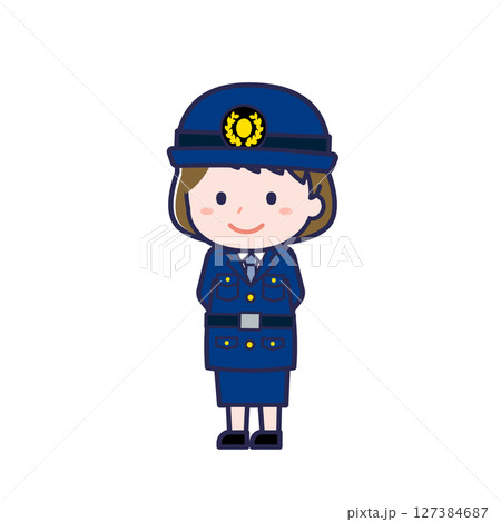 警察官/ななめ/女性 28 警察官/ななめ/女性 28 127384687