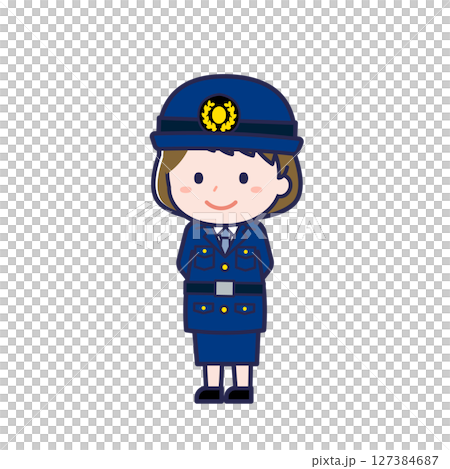 警察官/ななめ/女性 28 警察官/ななめ/女性 28 127384687