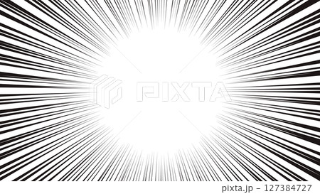 ペンタッチのサンバースト集中線背景/黒01 ペンタッチのサンバースト集中線背景/黒01 127384727