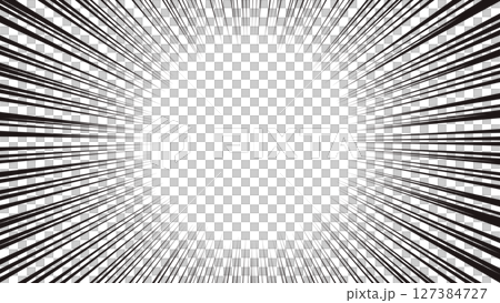 ペンタッチのサンバースト集中線背景/黒01 ペンタッチのサンバースト集中線背景/黒01 127384727