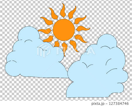 Simple cloud and sun 127384746