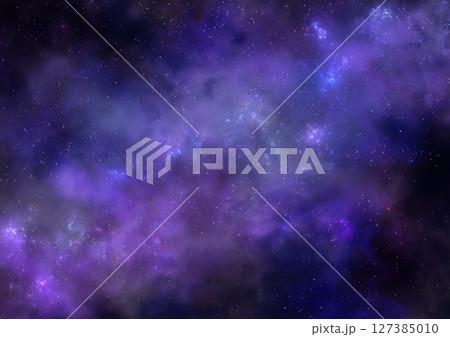 幻想的な光る紫のキラキラした星空テクスチャ背景 127385010