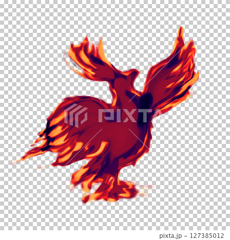 Illustration material: Flame bird 127385012
