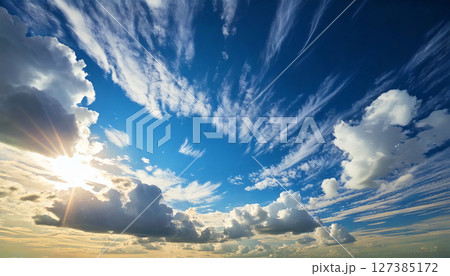 青空　雲　生成AI　背景　 127385172