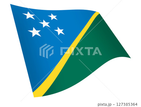 Solomon Islands waving flag graphic 127385364
