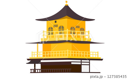 シンプルな金閣寺 127385435
