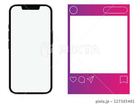 スマートフォンとSNS画面 127385491