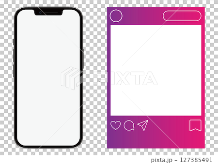 スマートフォンとSNS画面 127385491