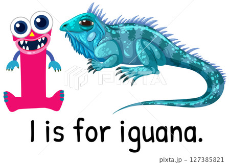 Alphabet Illustration: I is for Iguana 127385821