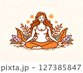 Illustration of Woman Meditating Outdoors 127385847