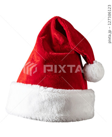 サンタ帽、サンタクロースの赤い帽子（クリスマスパーティー、12月の季節もの素材） 127386123